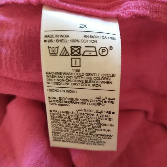 Old Navy Romper Shorts 2X Pink Cotton Gauzy Seersucker Collar Waist Tie Colorful - Picture 9 of 10